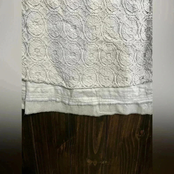 Yest Netherlands-Grey Crochet Linen Mini Dress-Size:6 - Picture 2 of 16